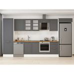 Alvinka 390X222 cm Klasik Mebran Mutfak Dolabı MBB-E80B60S50-3 Antrasit - Mdf