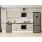 Alvinka 390X222 cm Klasik Mebran Mutfak Dolabı MBB-E90B40S60-2 Kumtaşı - Suntalam - Kum Beji