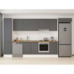 Alvinka 390X222 cm Klasik Mebran Mutfak Dolabı MBB-E90B50S50-1 Antrasit - Mdf