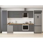 Alvinka 390X222 cm Klasik Mebran Mutfak Dolabı MBB-E90B50S50-2 Antrasit - Mdf