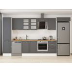 Alvinka 390X222 cm Klasik Mebran Mutfak Dolabı MBB-E90B50S50-3 Antrasit - Mdf