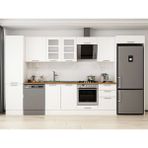 Alvinka 390X222 cm Klasik Mebran Mutfak Dolabı MBB-E90B50S50-3 Beyaz - Suntalam