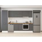 Alvinka 390X222 cm Klasik Mebran Mutfak Dolabı MBB-E90B60S40-1 Antrasit - Mdf