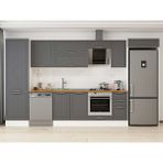 Alvinka 390X222 cm Klasik Mebran Mutfak Dolabı MBB-E90B60S40-2 Antrasit - Mdf