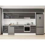 Alvinka 390X240 cm High Gloss Mutfak Dolabı MB-E90S50S50-1 Antrasit - Suntalam