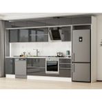 Alvinka 390X240 cm High Gloss Mutfak Dolabı MB-E90S50S50-2 Antrasit - Suntalam