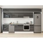 Alvinka 390X240 cm High Gloss Mutfak Dolabı MB-E90S60S40-1 Antrasit - Suntalam