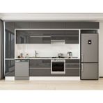 Alvinka 390X240 cm High Gloss Mutfak Dolabı MBB-E90B40S60-1 Antrasit - Suntalam