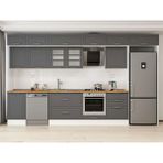 Alvinka 390X240 cm Klasik Mebran Mutfak Dolabı MB-E80S50S60-3 Antrasit - Mdf