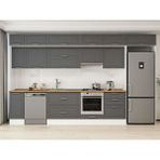 Alvinka 390X240 cm Klasik Mebran Mutfak Dolabı MB-E90S40S60-1 Antrasit - Mdf