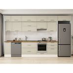 Alvinka 390X240 cm Klasik Mebran Mutfak Dolabı MB-E90S40S60-1 Kumtaşı - Suntalam - Kum Beji