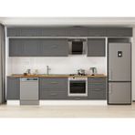 Alvinka 390X240 cm Klasik Mebran Mutfak Dolabı MB-E90S40S60-2 Antrasit - Mdf