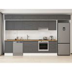 Alvinka 390X240 cm Klasik Mebran Mutfak Dolabı MB-E90S50S50-1 Antrasit - Suntalam