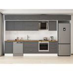 Alvinka 390X240 cm Klasik Mebran Mutfak Dolabı MB-E90S50S50-2 Antrasit - Mdf