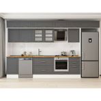 Alvinka 390X240 cm Klasik Mebran Mutfak Dolabı MB-E90S50S50-3 Antrasit - Mdf
