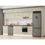 Alvinka 390X240 cm Klasik Mebran Mutfak Dolabı MB-E90S60S40-1 Kumtaşı - Mdf - Kum Beji