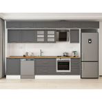 Alvinka 390X240 cm Klasik Mebran Mutfak Dolabı MB-E90S60S40-3 Antrasit - Mdf
