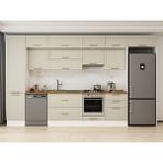 Alvinka 390X240 cm Klasik Mebran Mutfak Dolabı MBB-E80B50S60-1 Kumtaşı - Suntalam - Kum Beji