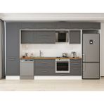 Alvinka 390X240 cm Klasik Mebran Mutfak Dolabı MBB-E80B60S50-2 Antrasit - Suntalam