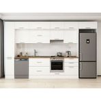 Alvinka 390X240 cm Klasik Mebran Mutfak Dolabı MBB-E90B40S60-1 Beyaz - Suntalam