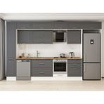 Alvinka 390X240 cm Klasik Mebran Mutfak Dolabı MBB-E90B40S60-2 Antrasit - Suntalam
