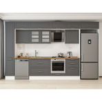 Alvinka 390X240 cm Klasik Mebran Mutfak Dolabı MBB-E90B40S60-3 Antrasit - Mdf