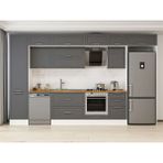 Alvinka 390X240 cm Klasik Mebran Mutfak Dolabı MBB-E90B50S50-2 Antrasit - Suntalam