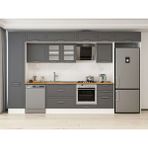 Alvinka 390X240 cm Klasik Mebran Mutfak Dolabı MBB-E90B50S50-3 Antrasit - Suntalam