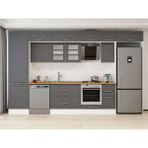 Alvinka 390X240 cm Klasik Mebran Mutfak Dolabı MBB-E90B60S40-3 Antrasit - Suntalam