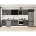 Alvinka 400X222 cm High Gloss Mutfak Dolabı MB-E80S60S60-3 Antrasit - Suntalam