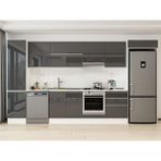 Alvinka 400X222 cm High Gloss Mutfak Dolabı MBB-E90B50S60-1 Antrasit - Suntalam