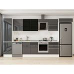 Alvinka 400X222 cm High Gloss Mutfak Dolabı MBB-E90B50S60-3 Antrasit - Suntalam