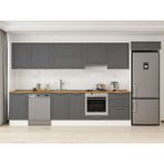 Alvinka 400X222 cm Klasik Mebran Mutfak Dolabı MB-E90S50S60-1 Antrasit - Suntalam