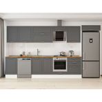 Alvinka 400X222 cm Klasik Mebran Mutfak Dolabı MB-E90S50S60-2 Antrasit - Mdf