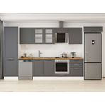 Alvinka 400X222 cm Klasik Mebran Mutfak Dolabı MBB-E80B60S60-3 Antrasit - Mdf