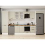 Alvinka 400X222 cm Klasik Mebran Mutfak Dolabı MBB-E90B60S50-3 Kumtaşı - Mdf - Kum Beji