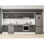 Alvinka 400X240 cm High Gloss Mutfak Dolabı MB-E80S60S60-1 Antrasit - Suntalam