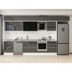 Alvinka 400X240 cm High Gloss Mutfak Dolabı MB-E80S60S60-3 Antrasit - Suntalam