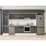 Alvinka 400X240 cm High Gloss Mutfak Dolabı MBB-E80B60S60-1 Antrasit - Suntalam