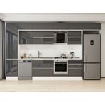 Alvinka 400X240 cm High Gloss Mutfak Dolabı MBB-E90B50S60-2 Antrasit - Suntalam
