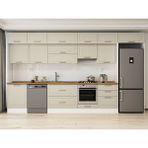 Alvinka 400X240 cm Klasik Mebran Mutfak Dolabı MB-E80S60S60-1 Kumtaşı - Mdf - Kum Beji