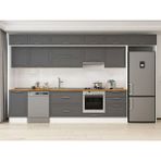 Alvinka 400X240 cm Klasik Mebran Mutfak Dolabı MB-E90S50S60-1 Antrasit - Suntalam