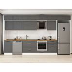 Alvinka 400X240 cm Klasik Mebran Mutfak Dolabı MB-E90S50S60-2 Antrasit - Mdf