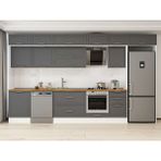 Alvinka 400X240 cm Klasik Mebran Mutfak Dolabı MB-E90S60S50-2 Antrasit - Mdf