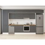 Alvinka 400X240 cm Klasik Mebran Mutfak Dolabı MBB-E80B60S60-1 Antrasit - Mdf