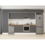 Alvinka 400X240 cm Klasik Mebran Mutfak Dolabı MBB-E80B60S60-2 Antrasit - Mdf