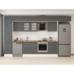 Alvinka 400X240 cm Klasik Mebran Mutfak Dolabı MBB-E90B50S60-3 Antrasit - Suntalam