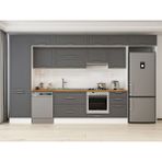 Alvinka 400X240 cm Klasik Mebran Mutfak Dolabı MBB-E90B60S50-1 Antrasit - Suntalam