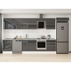 Alvinka 410X222 cm High Gloss Mutfak Dolabı MB-E90S60S60-2 Antrasit - Suntalam