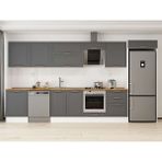 Alvinka 410X222 cm Klasik Mebran Mutfak Dolabı MB-E90S60S60-2 Antrasit - Suntalam